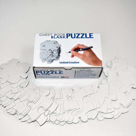 Large Blank Puzzle 48x33 in, 247 Large Numbered White Pieces