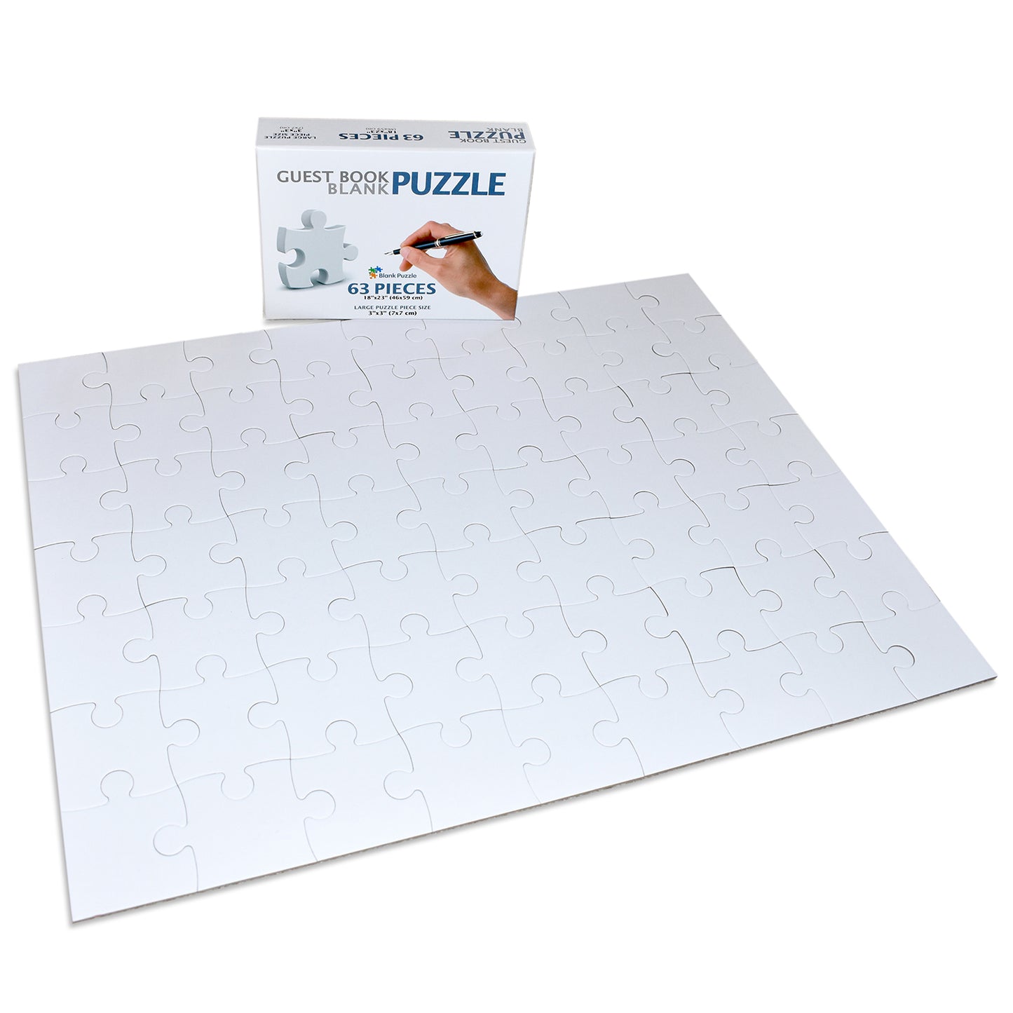 Blank Puzzle 23x16 inches, 63 Large Numbered Pieces