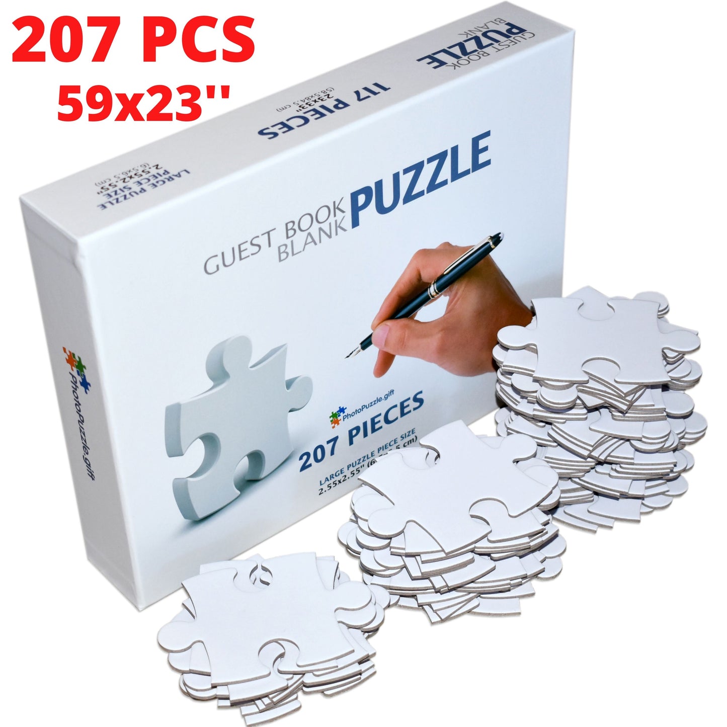 Large Wide Blank Puzzle 59x23 inches, 207 Large Numbered Pieces